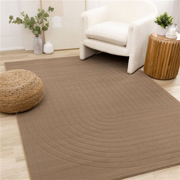 Rug Branch Solara Area Rug Tonal Art Deco 8 x 11-ft - Brown