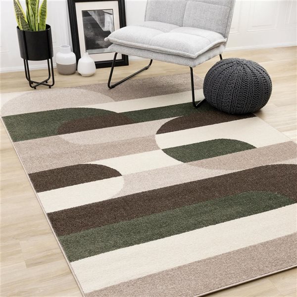Rug Branch Eluna Area Rug Geometric Modern 8 x 11-ft - Cream