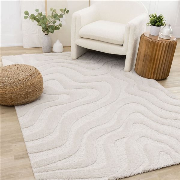 Rug Branch Intrigue Area Rug Organic Modern 8 x 11-ft - White
