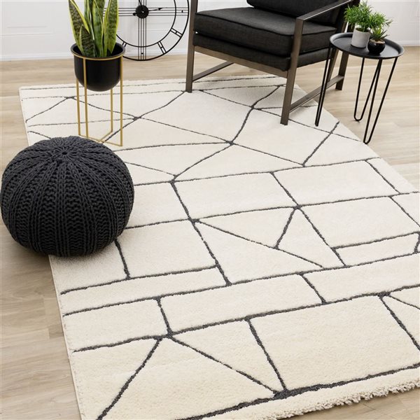Rug Branch Bauer Area Rug Geometric Modern 8 x 11-ft - Cream
