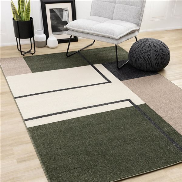 Rug Branch Eluna Area Rug Geometric Modern 8 x 11-ft - Green