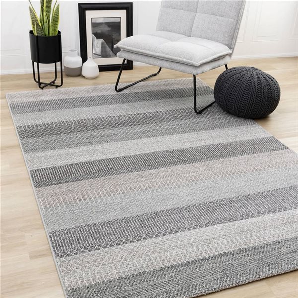 Rug Branch Sereni Area Rug Geometric Southwestern 8 x 11-ft - Grey