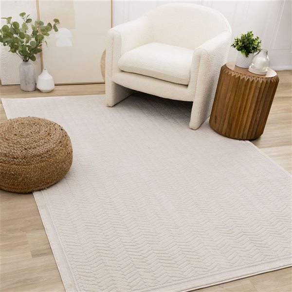 Rug Branch Osiris Area Rug Chevron Contemporary 8 x 11-ft - Beige