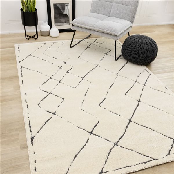 Rug Branch Bauer Area Rug Modern 5 x 8-ft - Cream