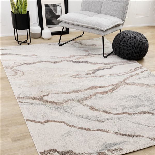 Rug Branch Sereni Area Rug Distressed Modern 8 x 11-ft - White