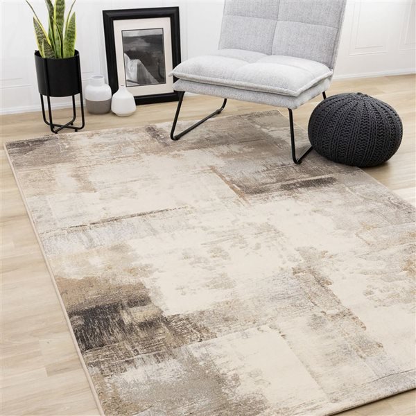 Rug Branch Aethera Area Rug Distressed Modern 8 x 11-ft - Cream