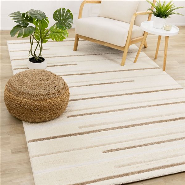 Rug Branch Tortuga Area Rug Striped Contemporary 7 x 10-ft - Cream