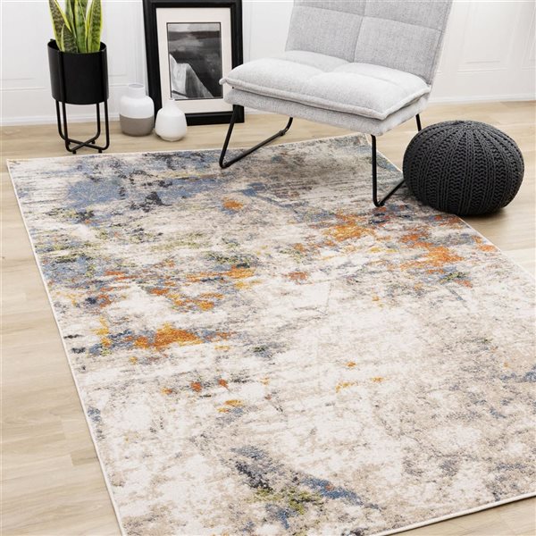 Rug Branch Velora Area Rug Distressed Modern 8 x 11-ft - Taupe