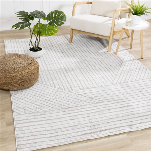 Rug Branch Veran Area Rug Striped Contemporary 8 x 11-ft - Grey