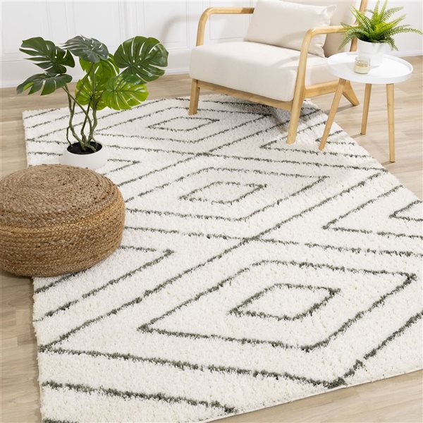 Rug Branch Marakai Area Rug Geometric Modern 8 x 11-ft - Cream