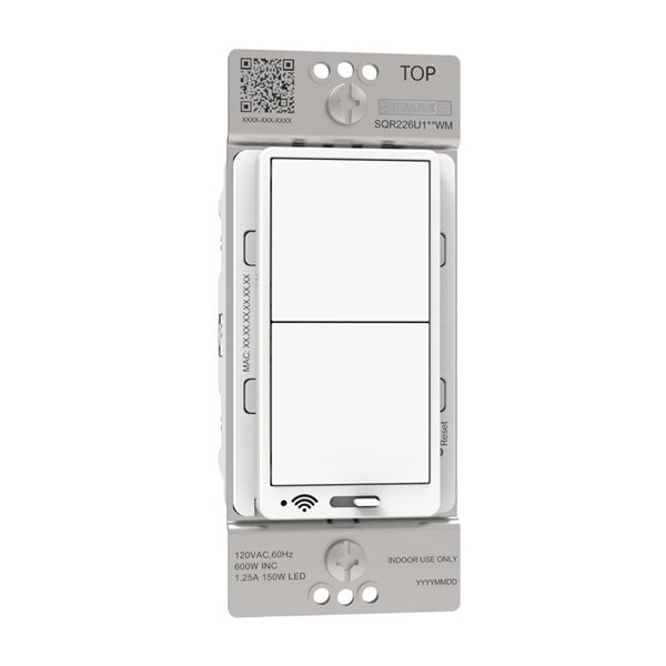 Square D X Series Rocker Dimmer Light Switch 15 A 600 W Single-Pole/3 ...