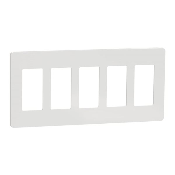 Square D X Series Rocker Light Switch Wall Plate 5-Gang Screwless - Matte White