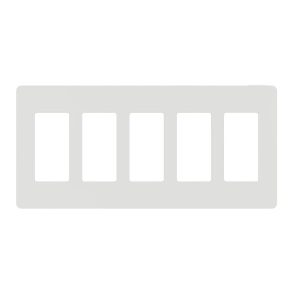 Square D X Series Rocker Light Switch Wall Plate 5-Gang Screwless - Matte White