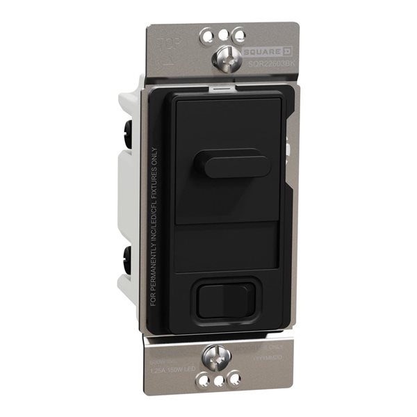 Square D X Series Slide Dimmer Light Switch 15 A 600 W Single-Pole/3-Way - Matte Black