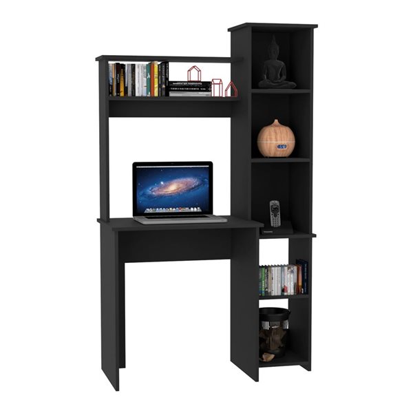 RTA Versailles Desk w/ Bookshelf - Black