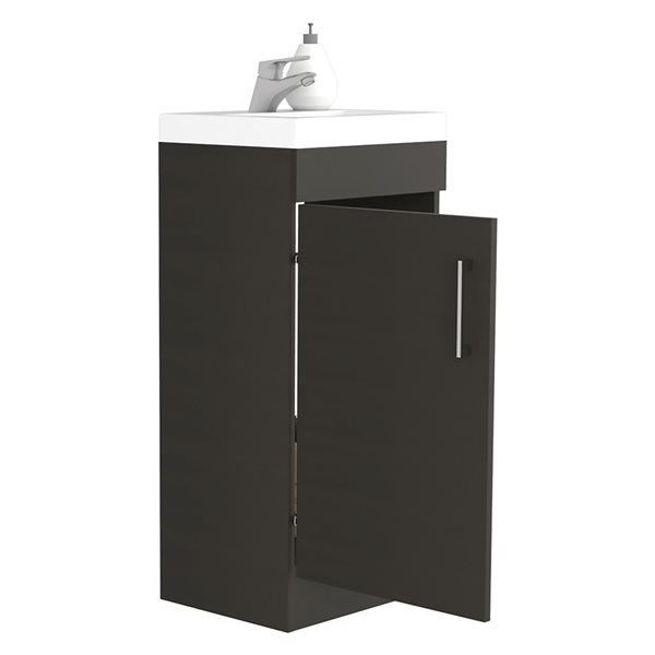 RTA Madrid Bathroom Vanity w/ Single Door - Black
