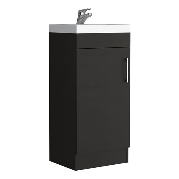 RTA Madrid Bathroom Vanity w/ Single Door - Black