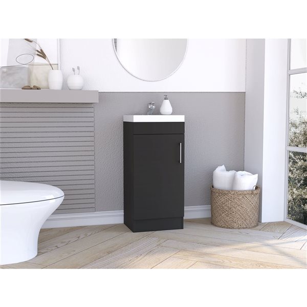 RTA Madrid Bathroom Vanity w/ Single Door - Black