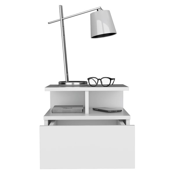 RTA Floating Nightstand w/ Drawer - White