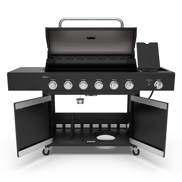 Kenmore Gas Grill Plus Side Burner 6-Burner XL - All Black