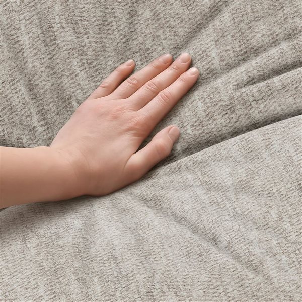 Brassex Sloan High Resiliance All Foam Chair and Ottoman Set w/ Quilted Upholstery - Beige