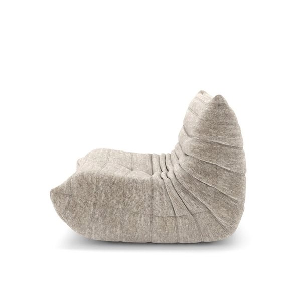 Brassex Sloan High Resiliance All Foam Chair and Ottoman Set w/ Quilted Upholstery - Beige