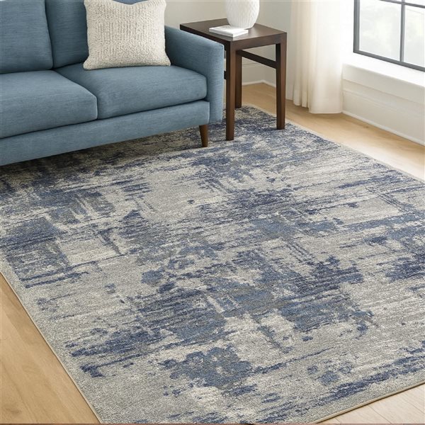 Brassex Quinn Area Rug 8 x11-ft - Cream/Blue/Taupe