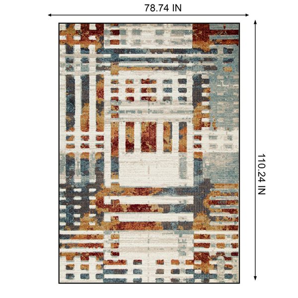 Brassex Milo Area Rug 7x9-ft - Cream/Grey/Brown