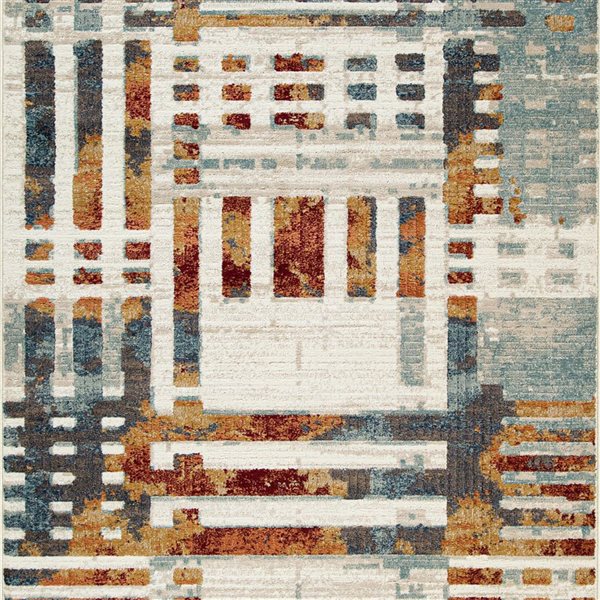 Brassex Milo Area Rug 5x8-ft - Cream/Grey/Brown