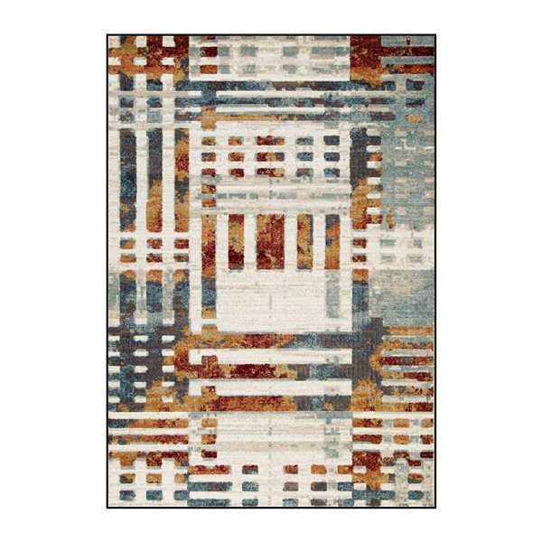 Brassex Milo Area Rug 5x8-ft - Cream/Grey/Brown