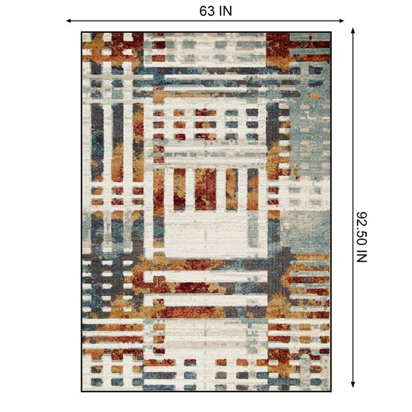 Brassex Milo Area Rug 5x8-ft - Cream/Grey/Brown