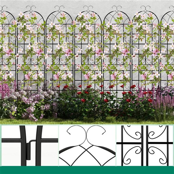 Costway Steel Garden Trellis 2-Pack 20 x 87-in - Black