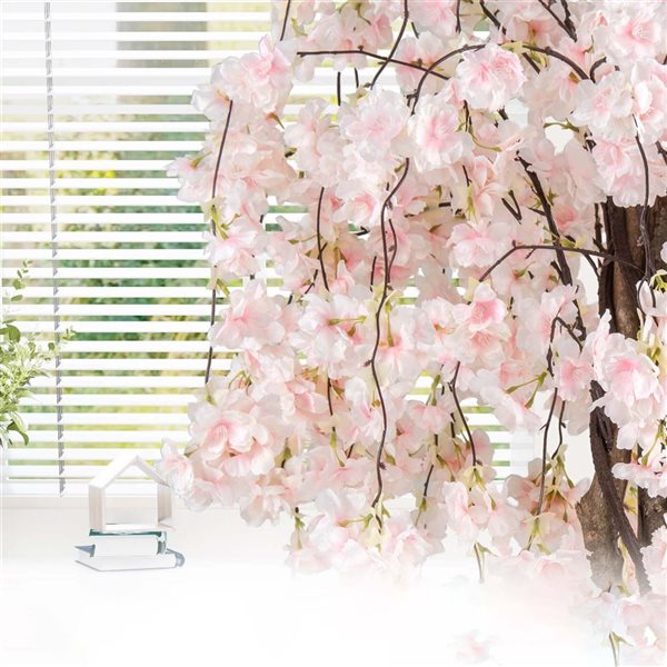 Costway Artificial Plant 2-Pack 5.5-ft Cherry Blossom Tree - White