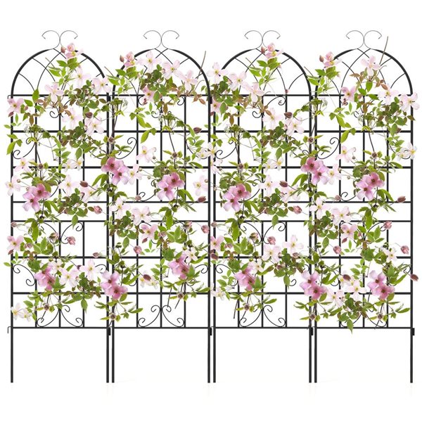 Costway Steel Garden Trellis 4-Pack 71 x 20-in - Black