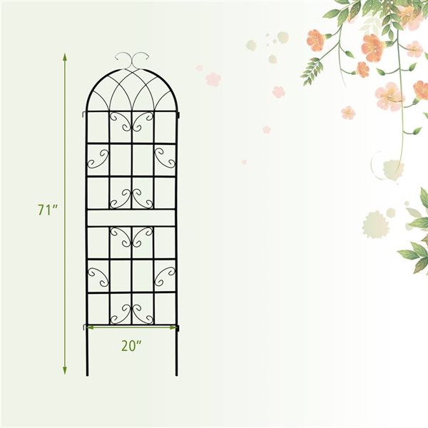 Costway Steel Garden Trellis 4-Pack 71 x 20-in - Black