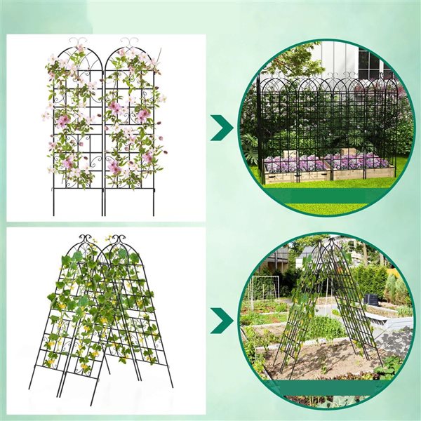 Costway Steel Garden Trellis 4-Pack 71 x 20-in - Black