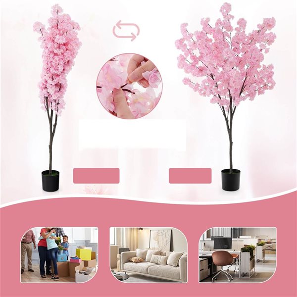Costway Artificial Plant 6.5-ft Cherry Blossom Tree