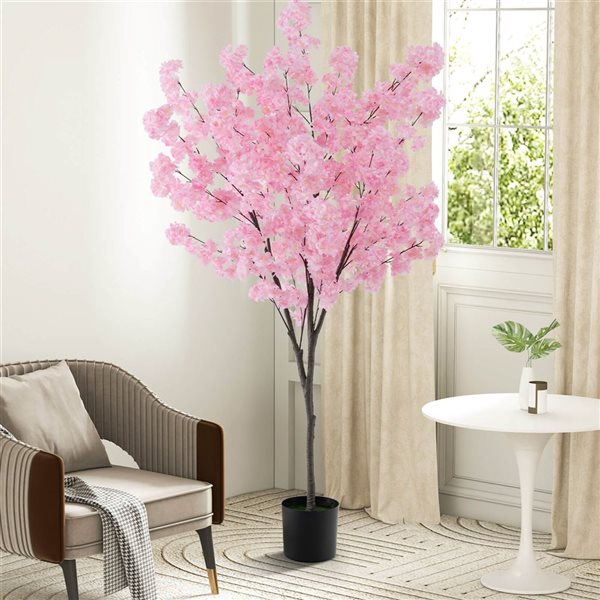 Costway Artificial Plant 6.5-ft Cherry Blossom Tree