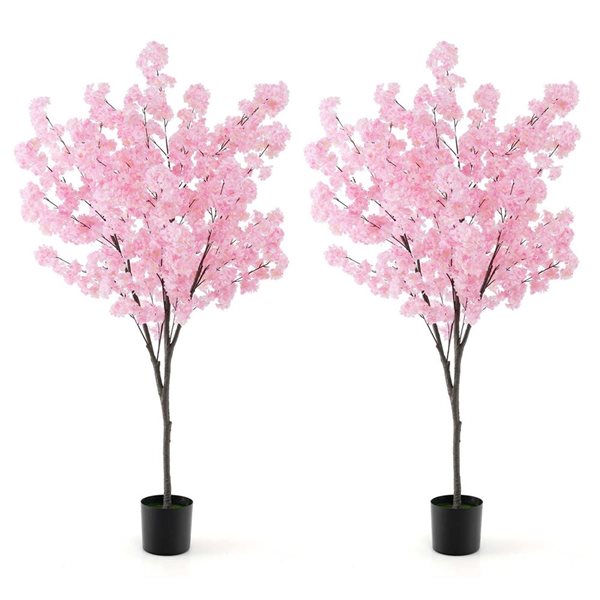 Costway Artificial Plant 6.5-ft 2-Piece Cherry Blossom Tree