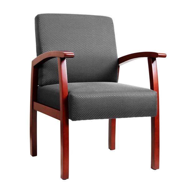 TygerClaw Mid-Back Fabric Guest Chair - Cherry Finish