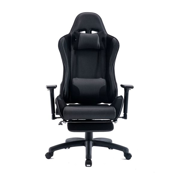 TygerClaw Gaming Chair with Lumbar Pillow and Leg Rest