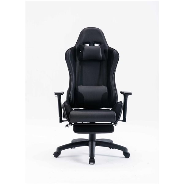 TygerClaw Gaming Chair with Lumbar Pillow and Leg Rest