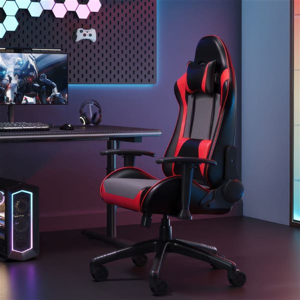 TygerClaw High-Back Gaming Chair for Maximum Comfort – Red