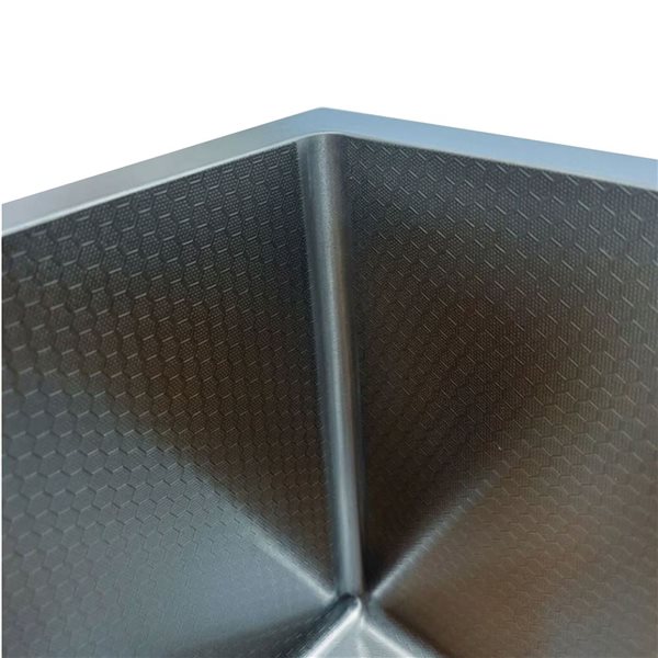 Unique Home Supplies Kitchen Sink Undermount Single Bowl Textured Honeycomb 25 x 18-in - Black Stainless Steel