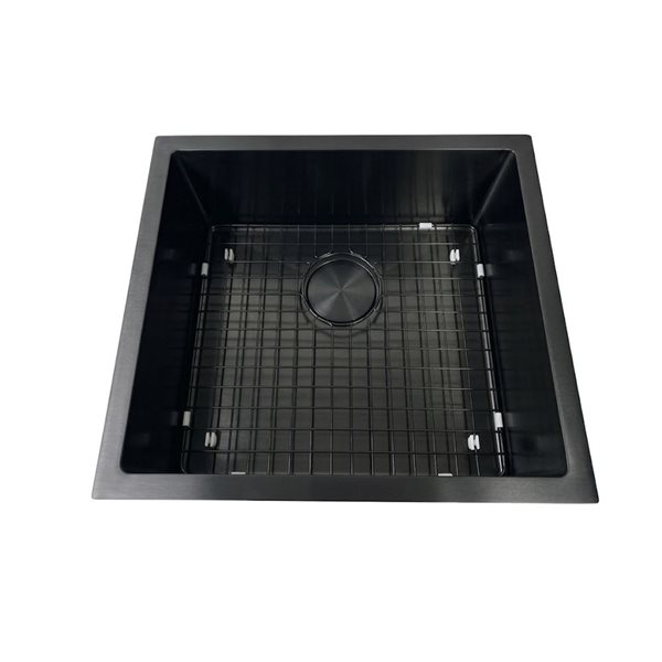 Unique Home Supplies Kitchen Sink Undermount Single Bowl Textured Honeycomb 25 x 18-in - Black Stainless Steel