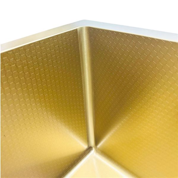 Unique Home Supplies Kitchen Sink Undermount Single Bowl Textured Honeycomb 18 x 15-in - Gold Stainless Steel
