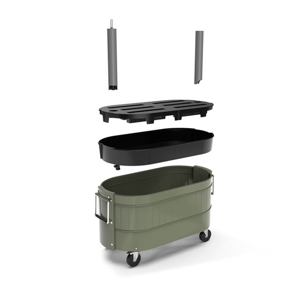 Permasteel Garden Bed w/Self-Watering System - Army Green