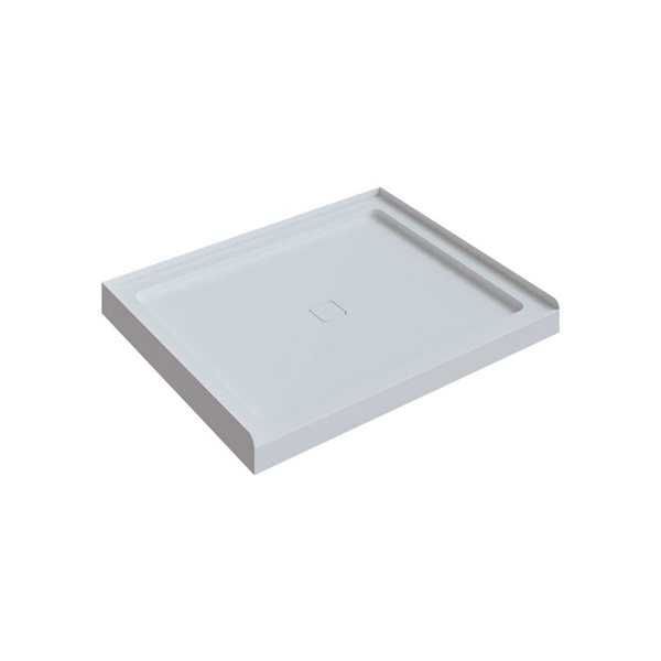 A&E Bath and Shower Erkan Single Threshold Rectangle Shower Base w/ Centre Drain 36 x 48-in - White