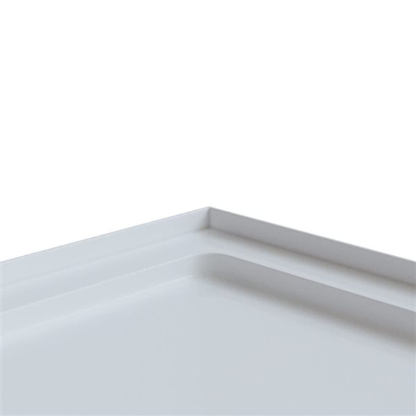 A&E Bath and Shower Erkan Single Threshold Rectangle Shower Base w/ Centre Drain 36 x 48-in - White