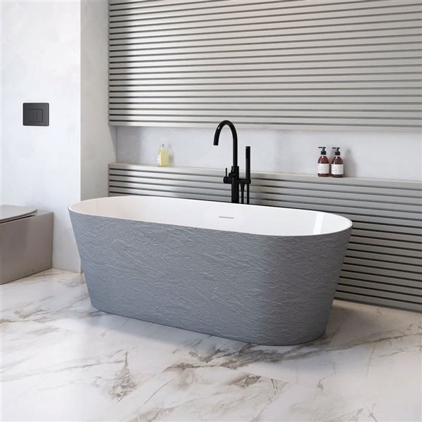 A&E Bath and Shower Stargaze Freestanding Bathtub 67-in - Stone Finish